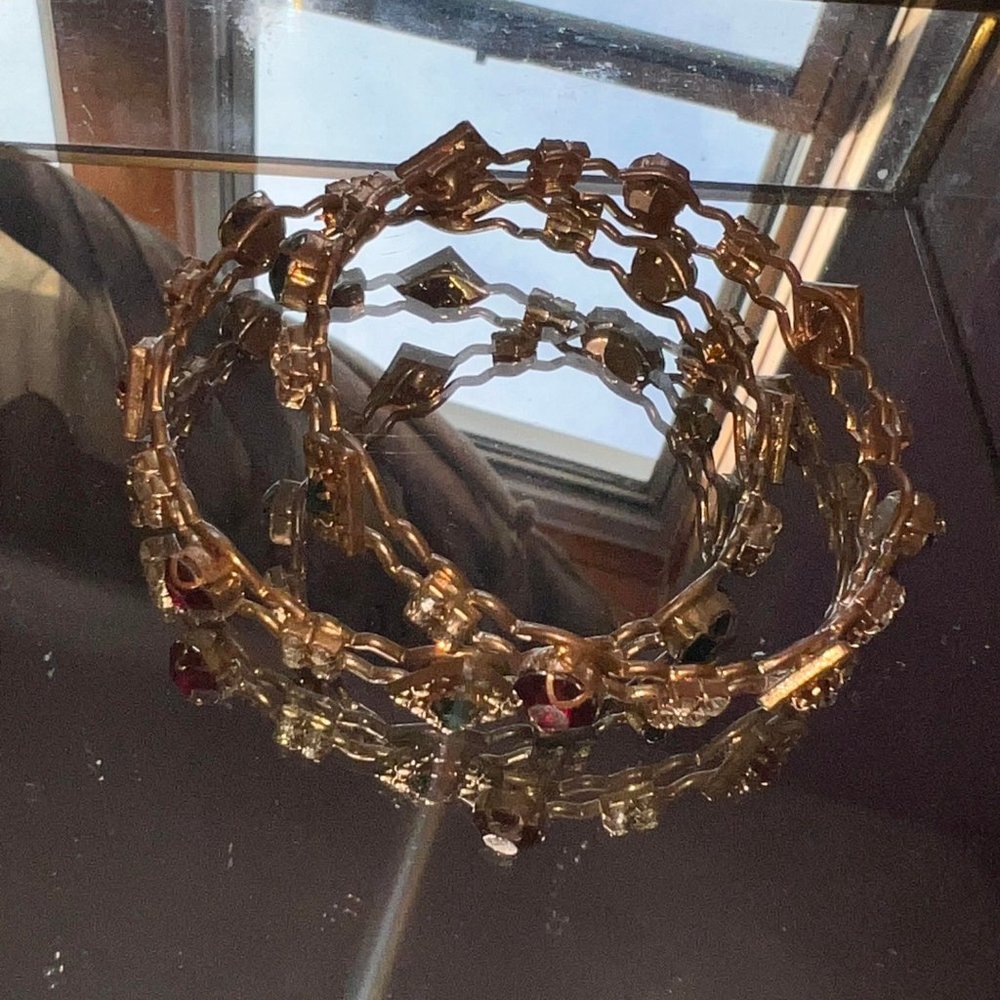 two golden bracelets